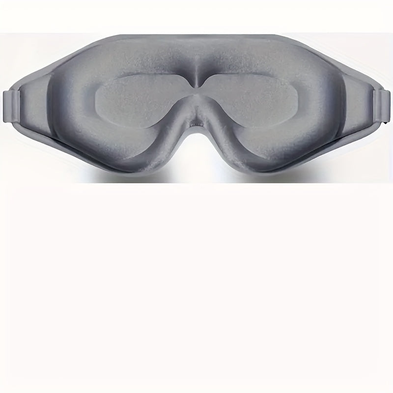 3D Contoured Sleep Mask - Soft Light Blocking Eye Cover with Adjustable Strap for Napping, Travel, Night Shift, Yoga Meditation - Solid Color Sponge Eye Mask, Single Pack (Black/Grey/Pink)